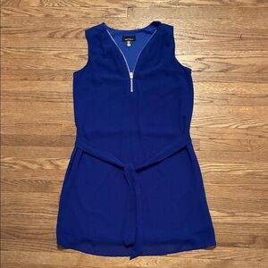 Amy's Closet Cobalt Blue Zip-Front Dress with Waist Tie